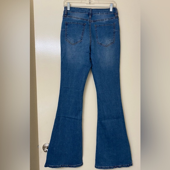 Blue Medium Wash Flare Jeans - Picture 3 of 3